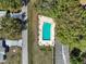 Aerial shot of the rectangular community pool featuring ample seating and parking at 6398 Sw 108Th St, Ocala, FL 34476