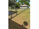 Fenced-in backyard with a metal carport and some storage at 6725 Nw 14Th Ave, Ocala, FL 34475
