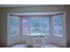 Bright home office area features a large bay window with verdant landscaping view at 9509 Se 124Th Loop, Summerfield, FL 34491
