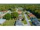 A panoramic aerial view of a neighborhood with well-maintained landscaping and mature trees at 11645 Sw 75Th Cir, Ocala, FL 34476
