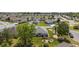 Aerial view of the backyard featuring a screened-in patio and landscaped yard at 11828 Se 91St Cir, Summerfield, FL 34491