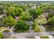 Aerial view of a home highlighting its location within a lush, tree-lined neighborhood at 1505 Se 27Th Ter, Ocala, FL 34471