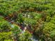 Aerial view of the property featuring mature trees and outlined property lines at 16 Northern Dancer Dr, Ocala, FL 34482