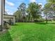 Lush green backyard featuring mature trees providing privacy and shade; ideal for relaxation and outdoor activities at 3920 Se 7Th Ave, Ocala, FL 34480