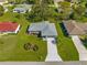 Charming single-story home with well-manicured lawn, screened-in patio, and extended driveway at 5877 Sw 103Rd St, Ocala, FL 34476