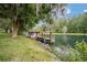 Picturesque boat dock on the water's edge, perfect for mooring your boat and enjoying waterfront living at 12180 Maple St, Dunnellon, FL 34432