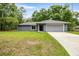 Charming single-story home featuring a well-manicured lawn and a two-car garage at 5118 Sw 197Th Ter, Dunnellon, FL 34431