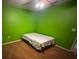 View of a bedroom featuring green walls and a ceiling fan at 15115 Se 94Th Ct, Summerfield, FL 34491