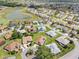 Aerial view of a beautiful neighborhood with lush landscaping and a serene lake and golf course at 17645 Se 117Th Cir, Summerfield, FL 34491