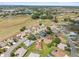 Scenic aerial view of homes lining a golf course in a vibrant community with mature trees and a serene lake at 17645 Se 117Th Cir, Summerfield, FL 34491