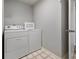 Efficient laundry room with washer, dryer and neutral colored flooring at 17645 Se 117Th Cir, Summerfield, FL 34491