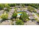 A birds eye view of the community homes and pool area with beautiful green trees at 2042 Se 37Th Court Circle Cir, Ocala, FL 34471