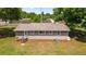 Charming single-story home showcasing a cozy backyard with a well-maintained lawn and landscaping at 2720 Se 145Th St, Summerfield, FL 34491