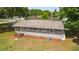 Charming single-story home showcasing a cozy backyard with a well-maintained lawn and landscaping at 2720 Se 145Th St, Summerfield, FL 34491