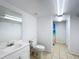 Simple bathroom with a tiled floor and a shower at 2800 Sw 141St Ct, Ocala, FL 34481