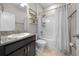 Clean bathroom with granite countertop and shower with tub at 6437 Sw 45Th Ave, Ocala, FL 34474