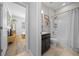 Hall bath featuring tub/shower combo, granite vanity, and modern finishes at 6437 Sw 45Th Ave, Ocala, FL 34474