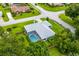 Home with a screened pool, lush landscaping, fenced yard, and well-maintained lawn at 828 Ne 51St Ave, Ocala, FL 34470
