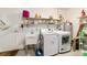 Functional laundry room with a sink, shelving, and modern washer and dryer units at 9331 Sw 84Th Ter # C, Ocala, FL 34481