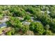 An aerial view shows homes interspersed with a canopy of lush mature trees at 9579 Sw 195 Cir, Dunnellon, FL 34432