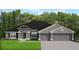 Gray one-story home with a three-car garage, well-maintained lawn, and a covered entryway at 13131 Sw 52Nd Lane Rd, Ocala, FL 34481