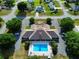 A high angle view shows a community pool, clubhouse, and ample parking at 4998 Nw 30Th Pl, Ocala, FL 34482