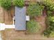 Overhead view of home showing new roof, backyard, and proximity to the driveway and a storage shed at 44 Pecan Run Dr, Ocala, FL 34472