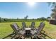 Enjoyable backyard featuring an Adirondack chair setup with views of distant green fields at 5363 Nw 153Rd Ct, Morriston, FL 32668