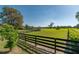 View of large fenced-in grassy field at 5363 Nw 153Rd Ct, Morriston, FL 32668