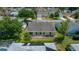 Overhead view of the home highlighting the backyard, well-maintained landscaping, and proximity to neighboring houses at 710 Antonia Ln, The Villages, FL 32159