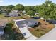 Wide aerial view of the property in a green, serene neighborhood with mature trees and manicured lawns at 8851 Sw 116Th Street Rd, Ocala, FL 34481