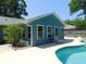 Backyard with a pool and home showing plenty of windows allowing natural light at 1069 Se 57Th Ave, Ocala, FL 34480