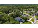 Aerial view of a neighborhood with houses with private pools surrounded by mature trees and green landscapes at 1103 Se 46Th St, Ocala, FL 34480