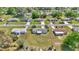 Aerial view showcasing homes with well-manicured lawns and vibrant landscaping in quiet neighborhood community at 11118 Sw 76Th Ave, Ocala, FL 34476