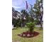 Beautifully landscaped front yard featuring a flag pole and fresh mulch at 19939 Sw 96Th Pl, Dunnellon, FL 34432