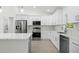 Modern kitchen featuring white cabinets, marble countertops, and stainless steel appliances at 19939 Sw 96Th Pl, Dunnellon, FL 34432