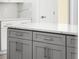 Close-up of a kitchen island with gray cabinets and a white countertop at 19939 Sw 96Th Pl, Dunnellon, FL 34432