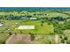 Aerial view of a horse property with paddocks, a riding arena, and lush green fields at 5415 Nw 100Th St, Ocala, FL 34482
