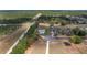 Overhead shot of a home with a circular driveway, surrounded by green lawns and natural beauty at 5819 Ne 72Nd St, Silver Springs, FL 34488