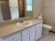 Bathroom features single sink vanity, toilet, and shower/tub combo at 2730 Sw 173Rd Place Rd, Ocala, FL 34473