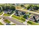 A beautiful aerial view of the property showcasing landscaping, a three car garage and neighborhood at 4020 Se 23Rd St, Ocala, FL 34471