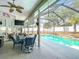 Relaxing screened-in pool area with a patio set, offering a perfect blend of indoor-outdoor living at 4033 Ne 15Th Court Rd, Ocala, FL 34479
