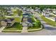 This aerial showcases the neighborhood, home, landscaping, backyard, and screened pool at 4398 Ne 29Th St, Ocala, FL 34470