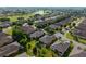 Gorgeous aerial view of a neighborhood with manicured lawns, mature trees, and a serene lake in the background at 7432 Sw 98Th Ave, Ocala, FL 34481