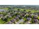Community aerial shot featuring well-maintained homes, a golf course, and a picturesque lake at 7432 Sw 98Th Ave, Ocala, FL 34481