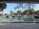 Tranquil community pool surrounded by lush greenery and distant residential buildings at 8132 Fairways Cir # R103, Ocala, FL 34472