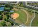 Well-maintained baseball field in the community with surrounding homes at 9388 Sw 53Rd Pl, Ocala, FL 34481