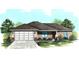 Charming single-story home featuring an attached garage, a lush lawn, and manicured landscaping at 10785 Sw 130Th Ct, Dunnellon, FL 34432