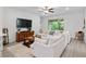 Comfortable living room featuring a large sofa, stylish rug, and sliding glass doors at 1119 Se 42Nd Rd, Ocala, FL 34480