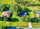 Aerial view of three homes with swimming pools and mature trees in a well-kept neighborhood at 7787 Nw 56Th Pl, Ocala, FL 34482